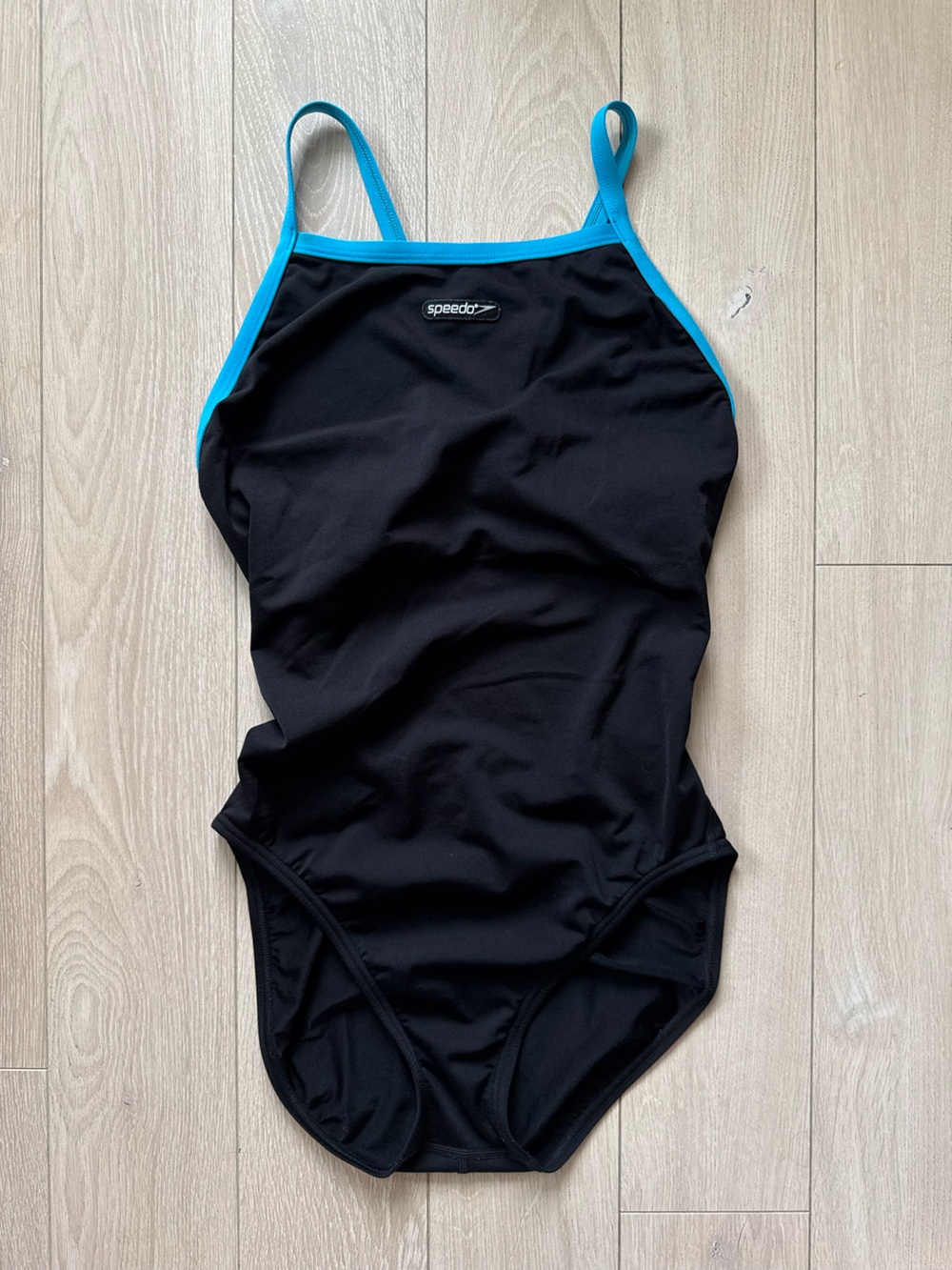 Y2K Speedo One Piece Training Swimsuit in Black & Blue Size EU 38/ US 6 Women’s